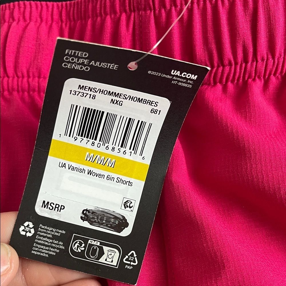 Under Armour Women's Vibrant Pink Athletic Shorts - Picture 2 of 3